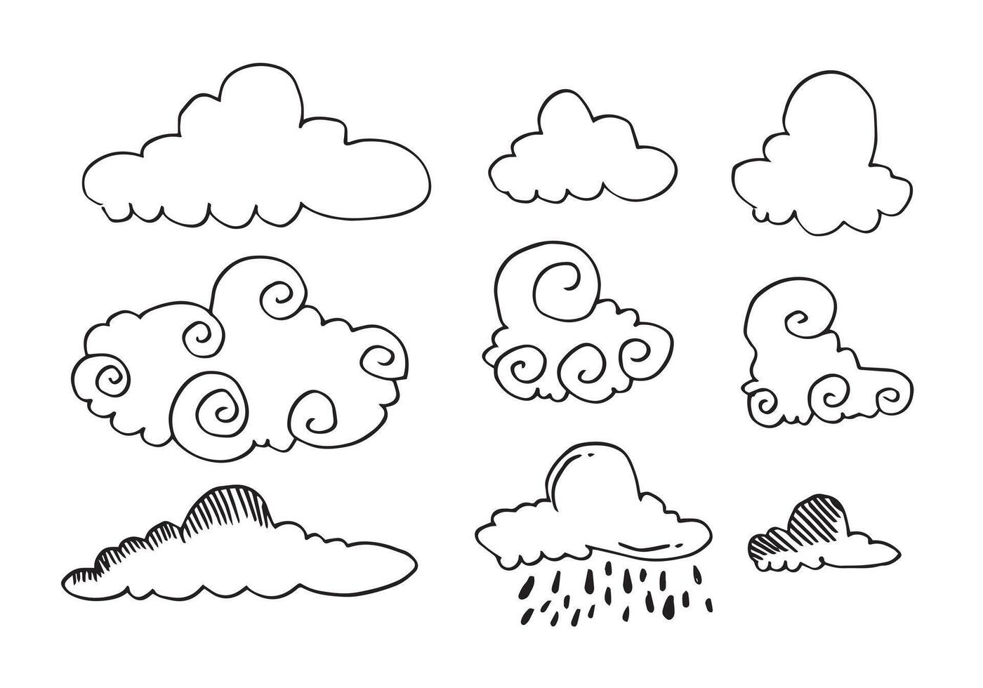 hand gezeichnete wettersammlung. flache Vektorillustration. vektor