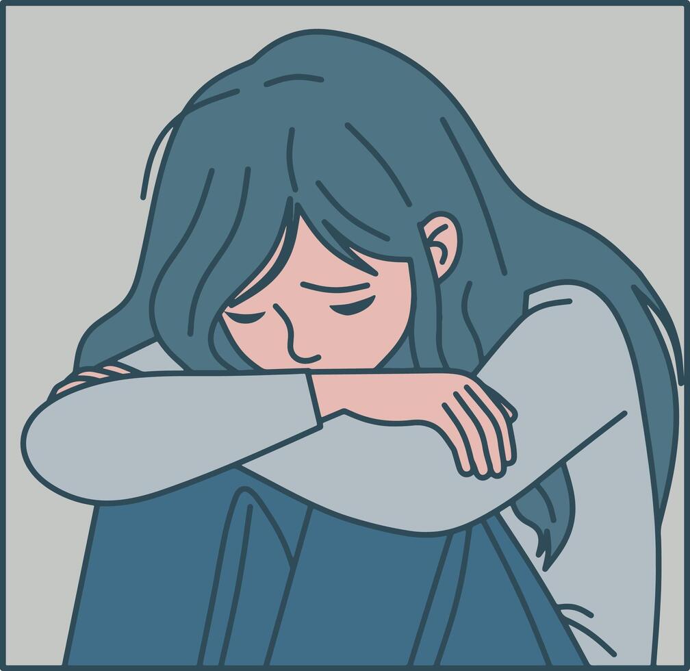 Depression traurig Mädchen Illustration vektor