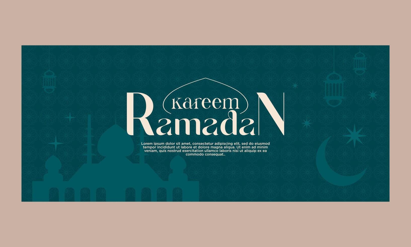 ramadan kareem baner. islamic tema bakgrund. lyckönskningar affisch mall vektor