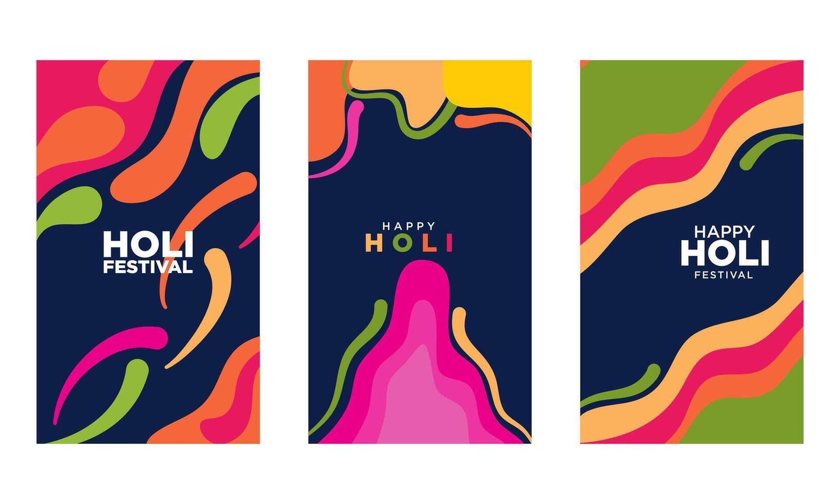 holi festival social media posta mall samling. för omslag, flygblad, social media. vektor illustration