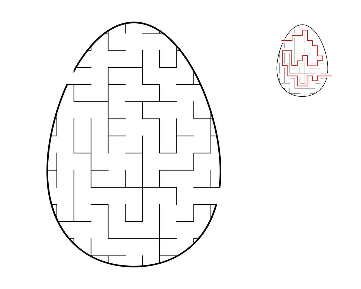 ein Matze Puzzle. ein Ei geformt Labyrinth. Unterhaltung zum Kinder und Erwachsene vektor