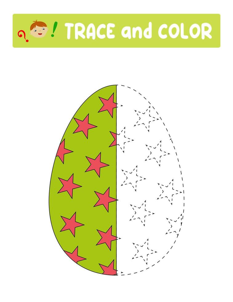 Spur und Farbe . Unterhaltung zum Kinder. Ausbildung Blatt. Arbeitsblatt.Ostern Ei vektor