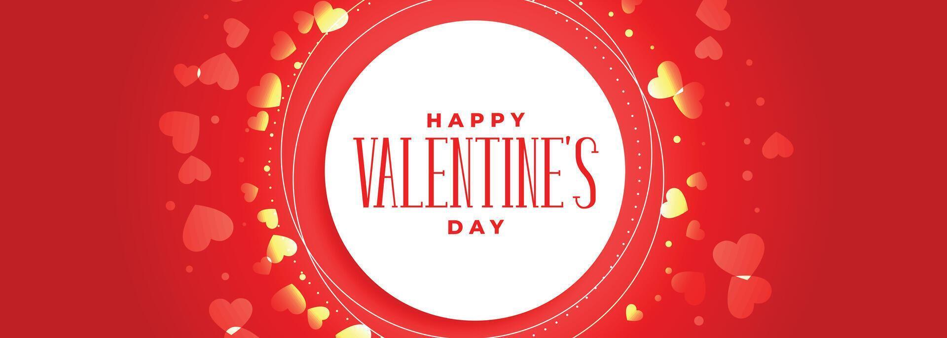 glücklich Valentinsgrüße Tag rot Banner mit kreisförmig Herzen frane vektor