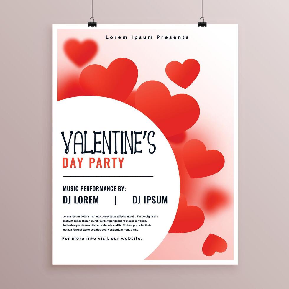 eleganta valentines dag fest flygblad design vektor