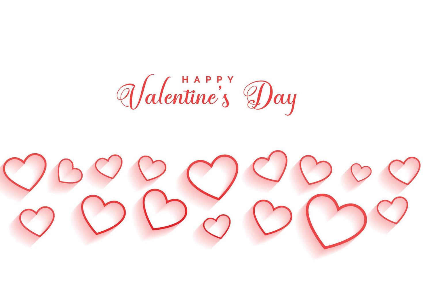 glücklich Valentinsgrüße Tag Linie Herzen Muster Hintergrund vektor