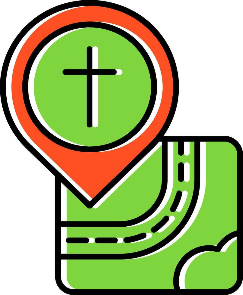 kyrka fylld ikon vektor