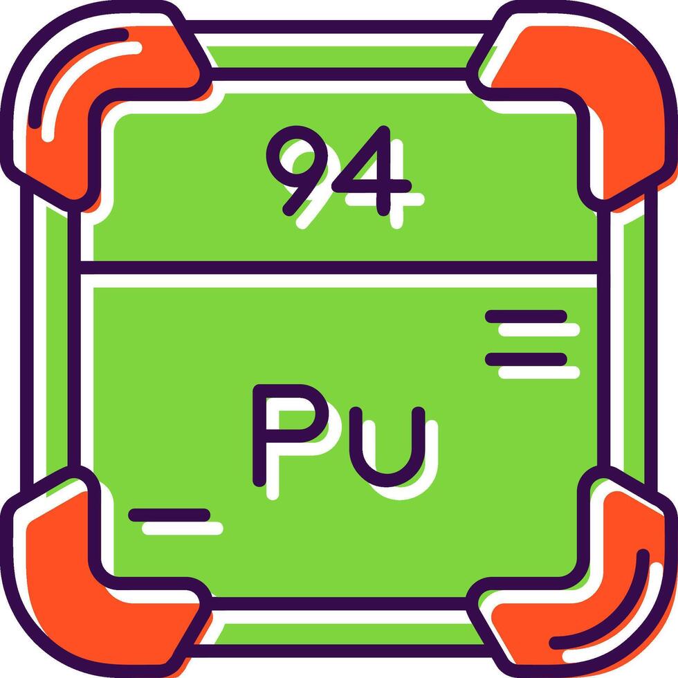 Plutonium gefüllt Symbol vektor