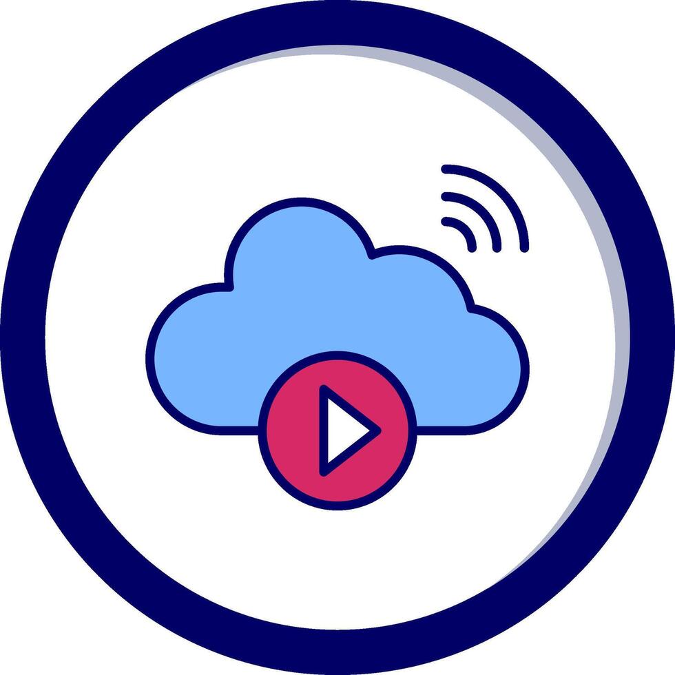 Wolke Video spielen Vektor Symbol