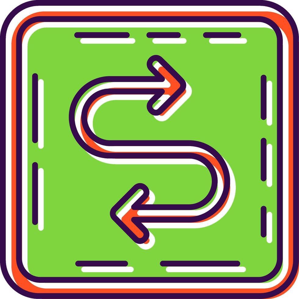 sicksack- fylld ikon vektor