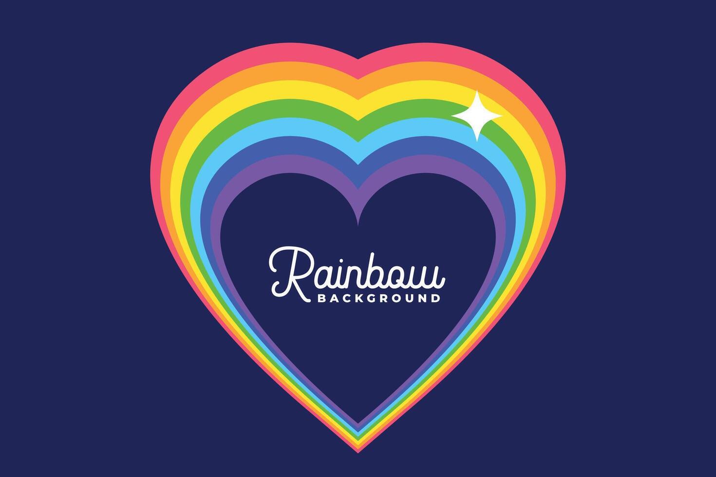 Herz Liebe Regenbogen mit Star Hintergrund Design vektor