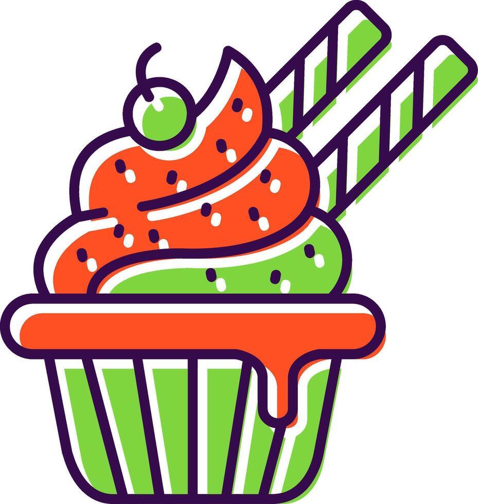 Cupcake gefüllt Symbol vektor