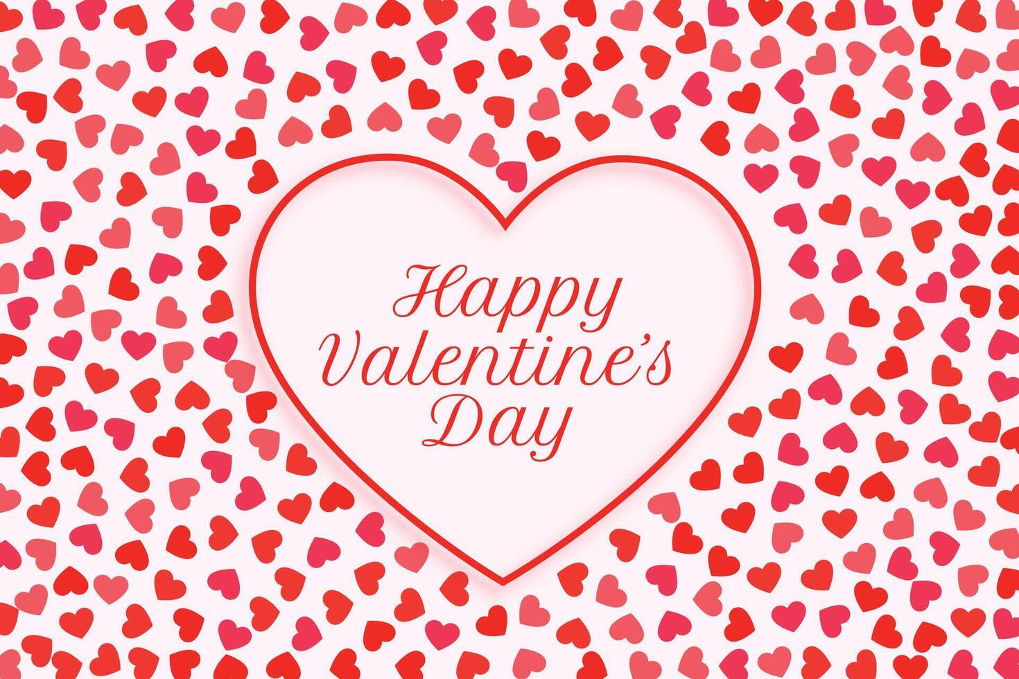 glücklich Valentinsgrüße Tag Herzen Rahmen und Muster Design vektor