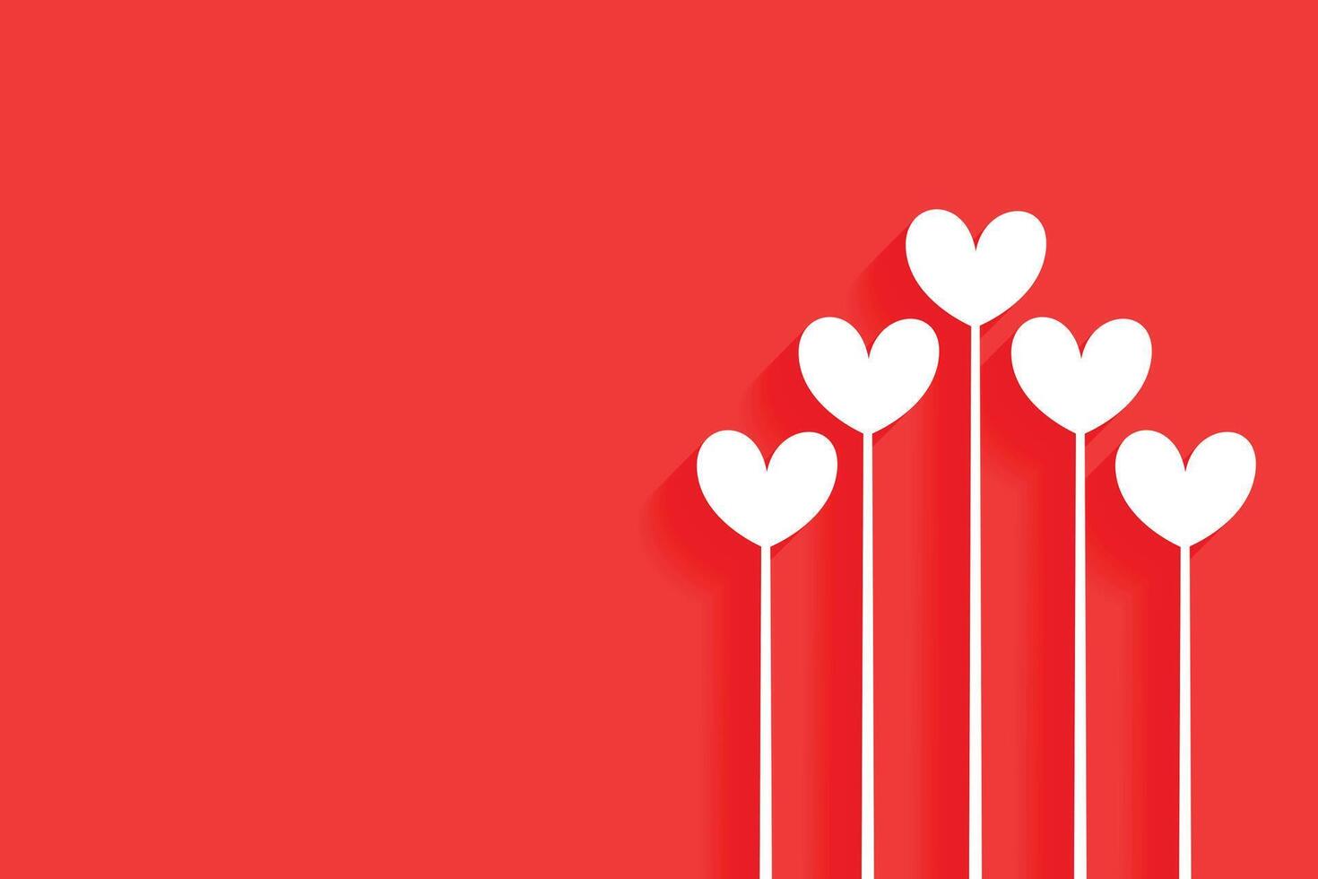 minimal Lycklig valentines dag hjärtan baner design vektor