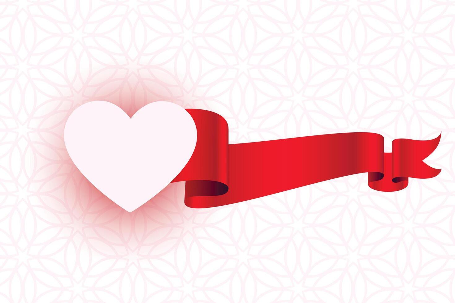 Weiß Herz mit 3d Band schön Valentinstag Hintergrund vektor