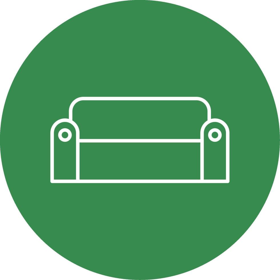 Sofa Linie Kreis Farbe Symbol vektor