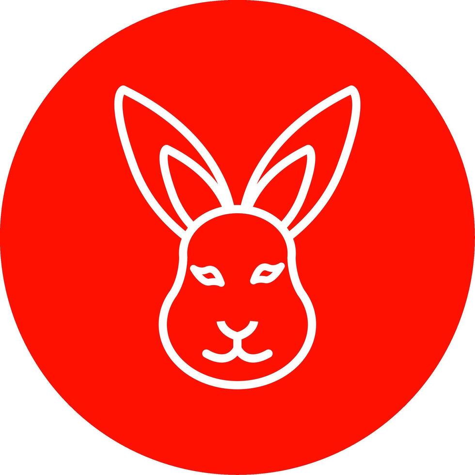 Hase Linie Kreis Farbe Symbol vektor