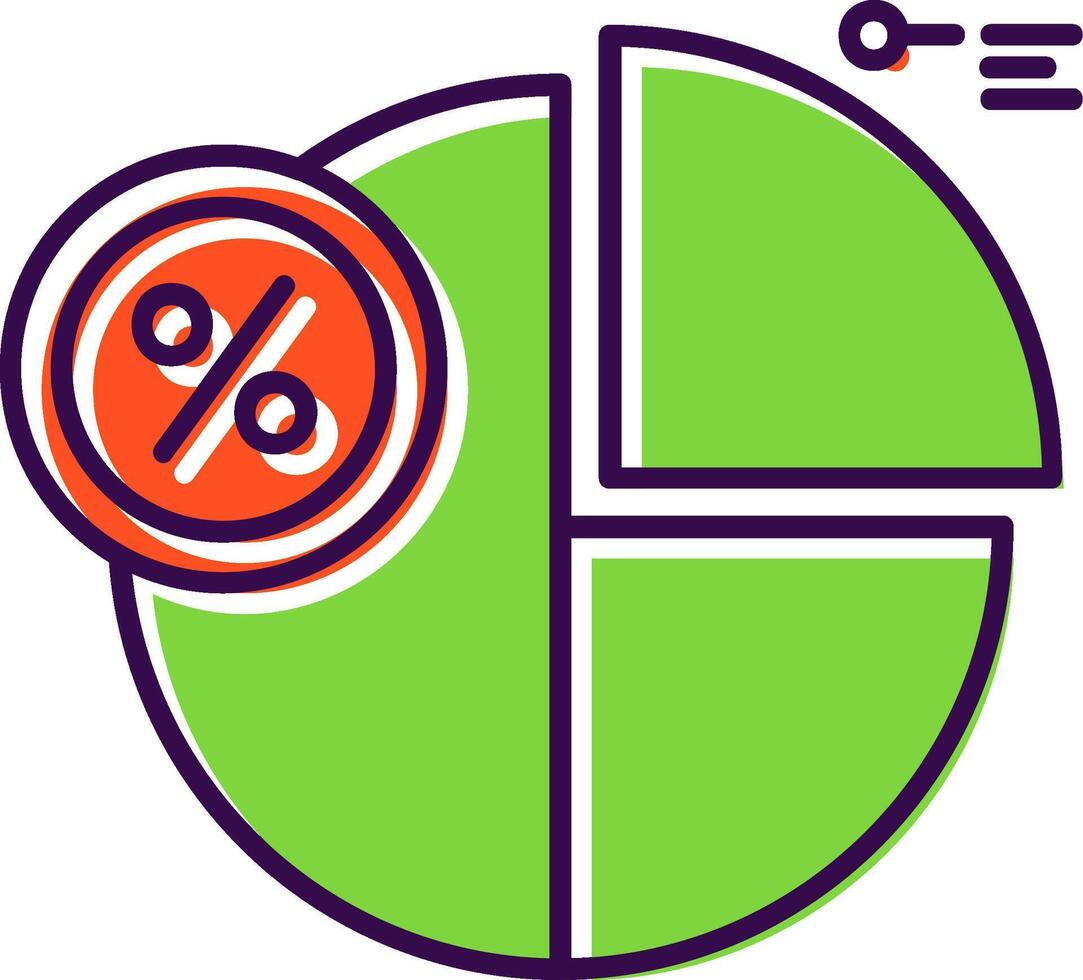 Prozentsatz gefüllt Symbol vektor