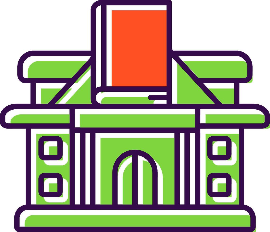 Bibliothek gefülltes Symbol vektor