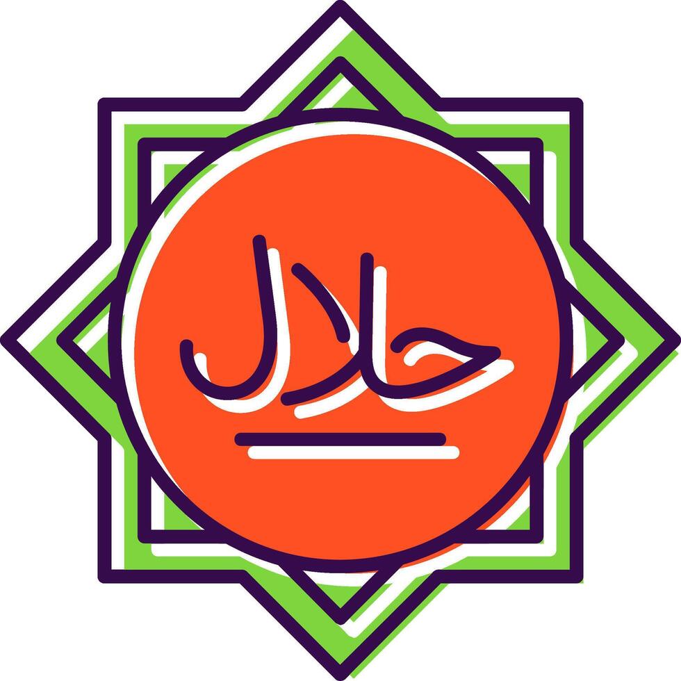 halal gefüllt Symbol vektor