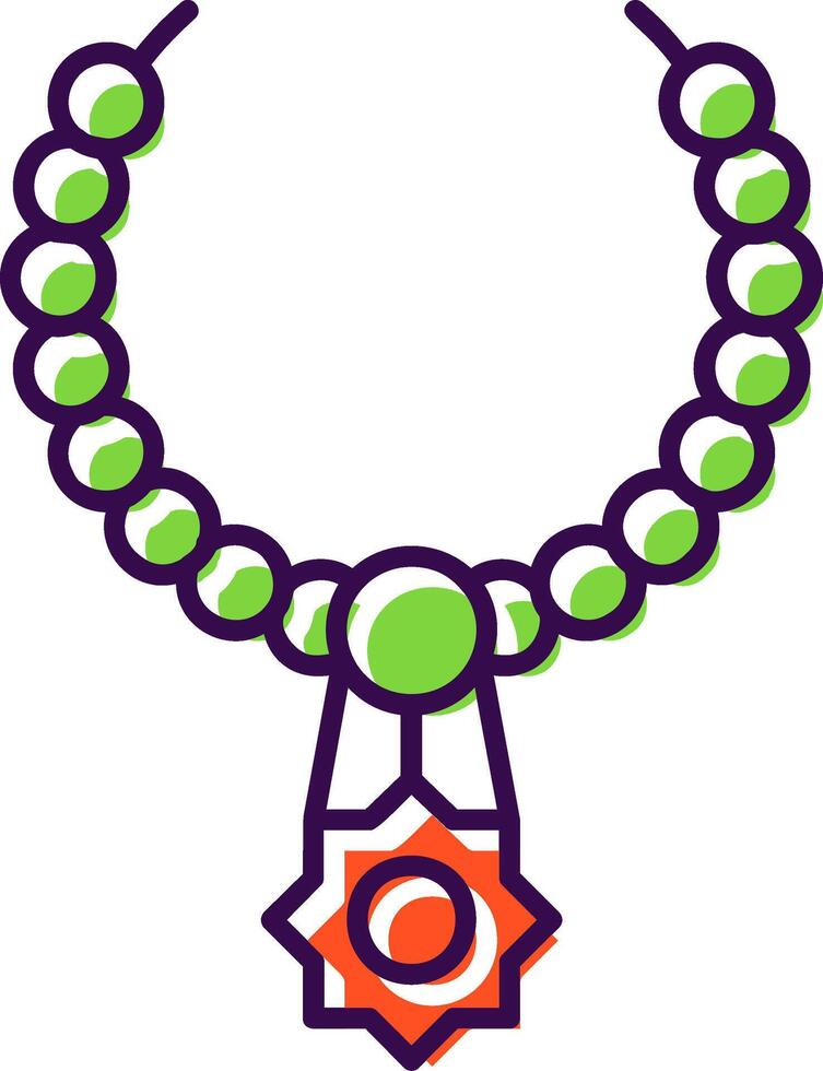 Halskette gefülltes Symbol vektor