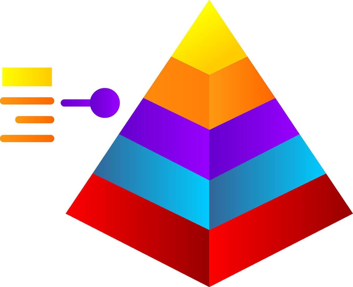 piramid platt lutning ikon vektor