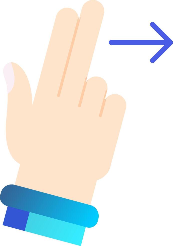 två fingrar rätt platt lutning ikon vektor