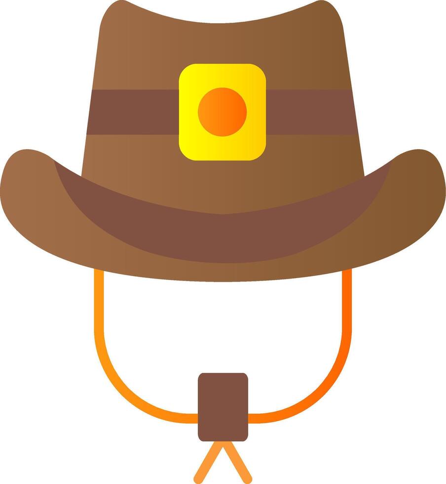 cowboy hatt platt lutning ikon vektor