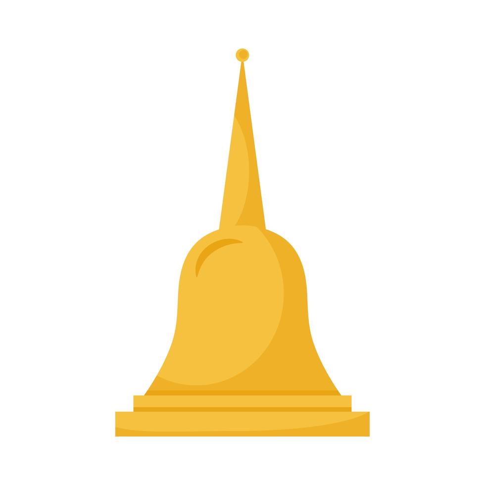 gyllene bell songkran isolerade ikon vektor