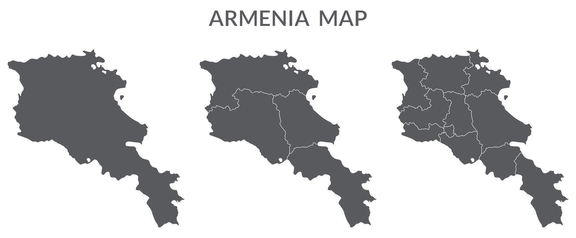 Armenien Karte. Karte von Armenien im grau einstellen vektor