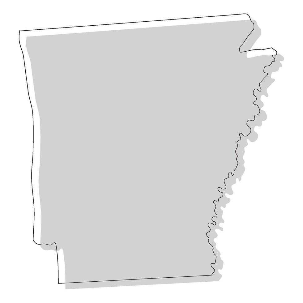 Arkansas Zustand Karte. Karte von das uns Zustand von Arkansas. vektor