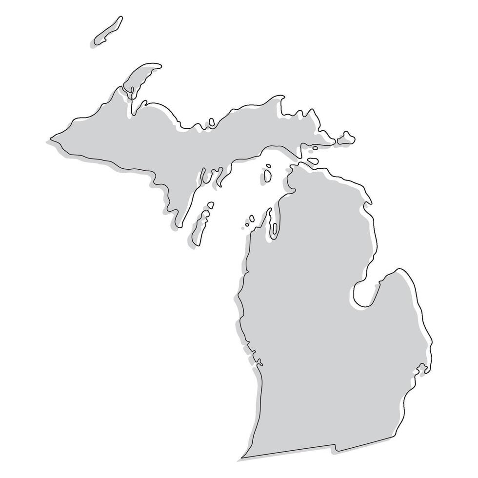 Michigan Zustand Karte. Karte von das uns Zustand von Michigan. vektor