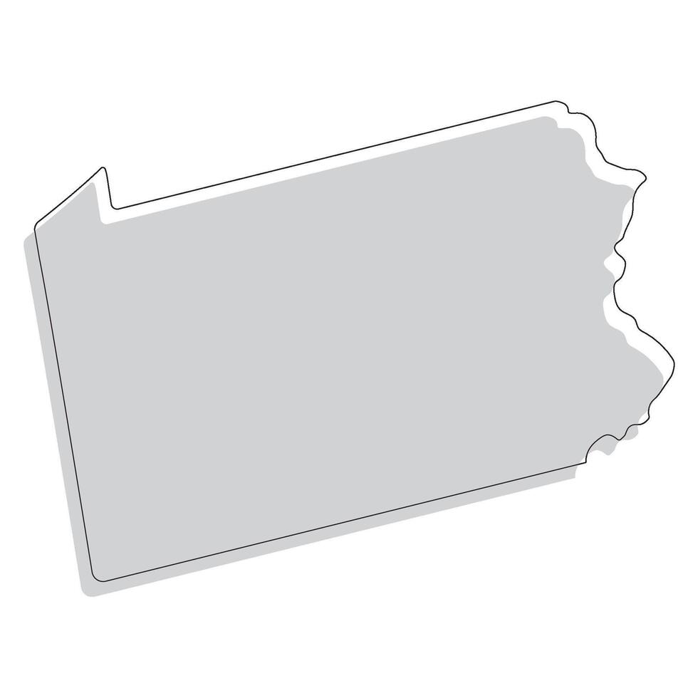 Pennsylvania stat Karta. Karta av de oss stat av pennsylvania. vektor