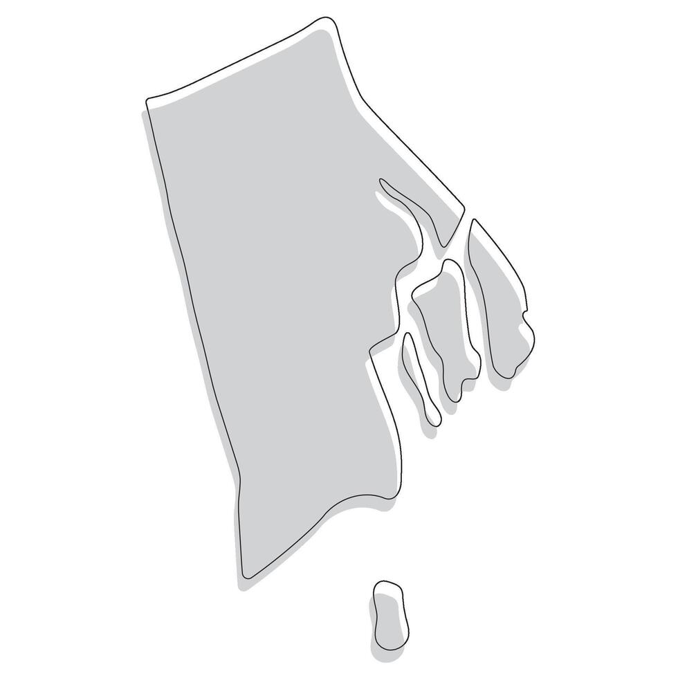 Rhode ö stat Karta. Karta av de oss stat av Rhode ö. vektor