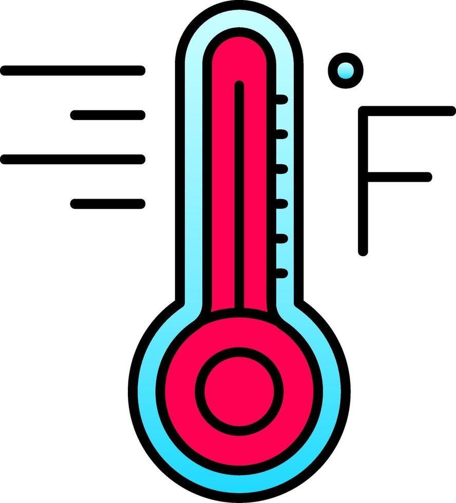 Fahrenheit fylld lutning ikon vektor