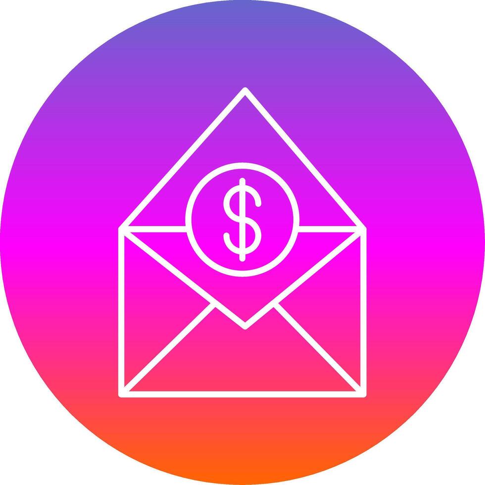 Gehalt Mail Linie Gradient Kreis Symbol vektor