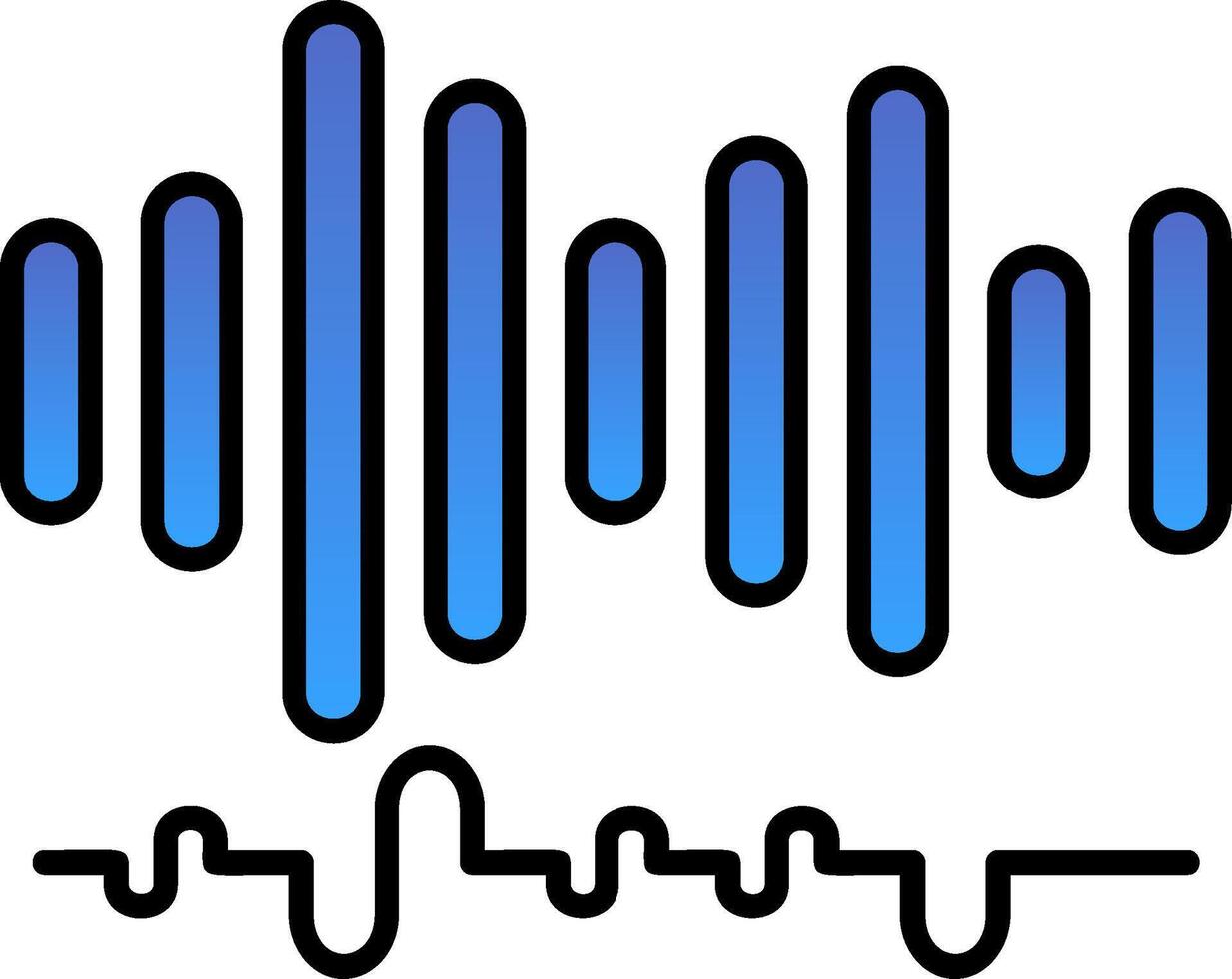 Audio- gefüllt Gradient Symbol vektor
