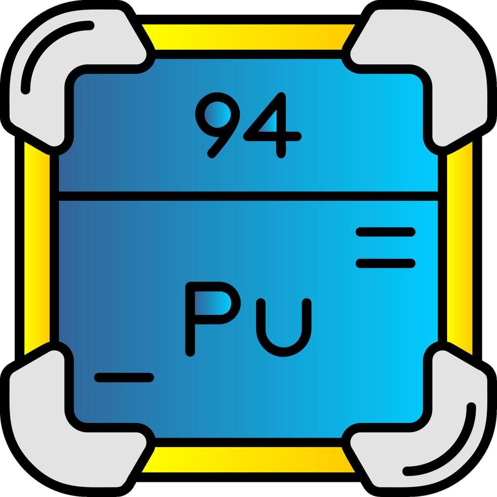 plutonium fylld lutning ikon vektor