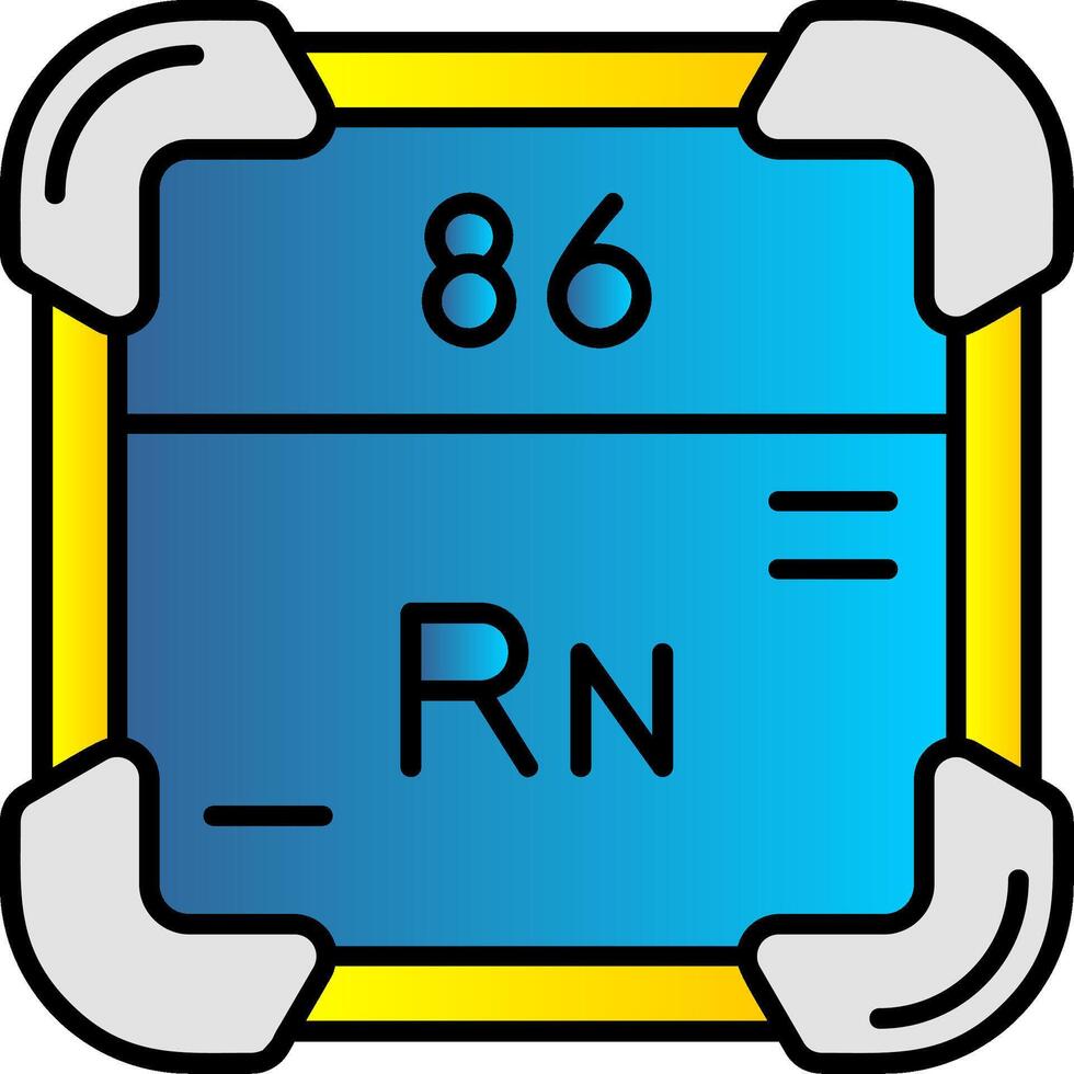 radon fylld lutning ikon vektor