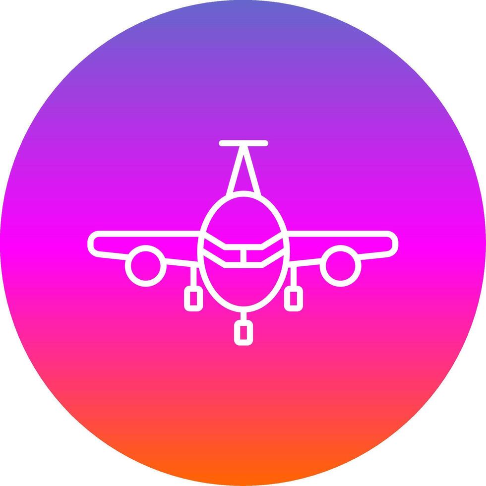 Flugzeug Linie Gradient Kreis Symbol vektor