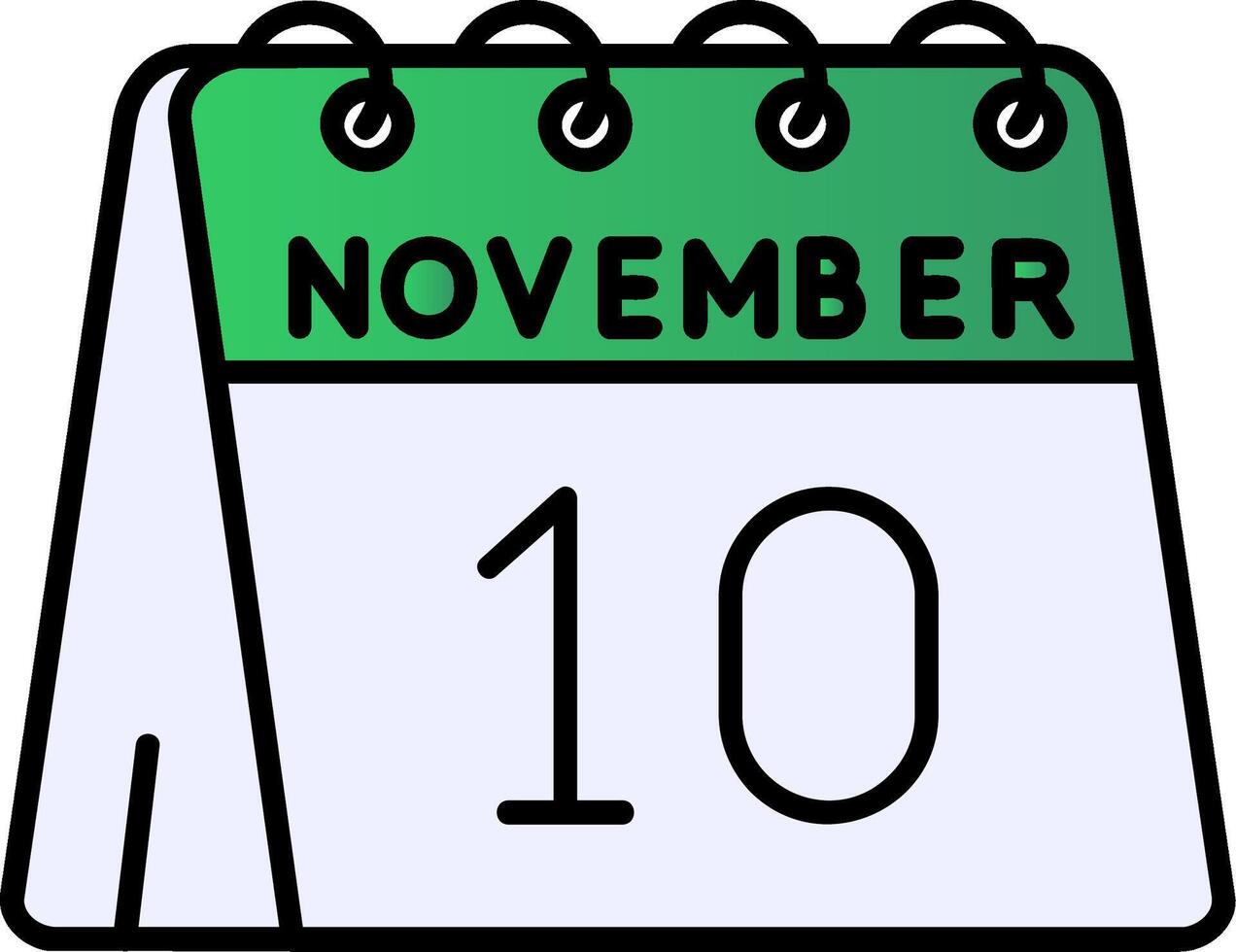 10 .. von November gefüllt Gradient Symbol vektor