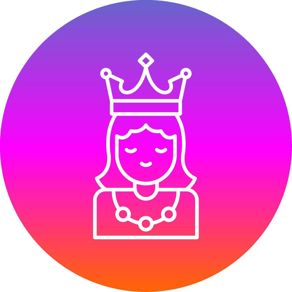 Prinzessin Linie Gradient Kreis Symbol vektor