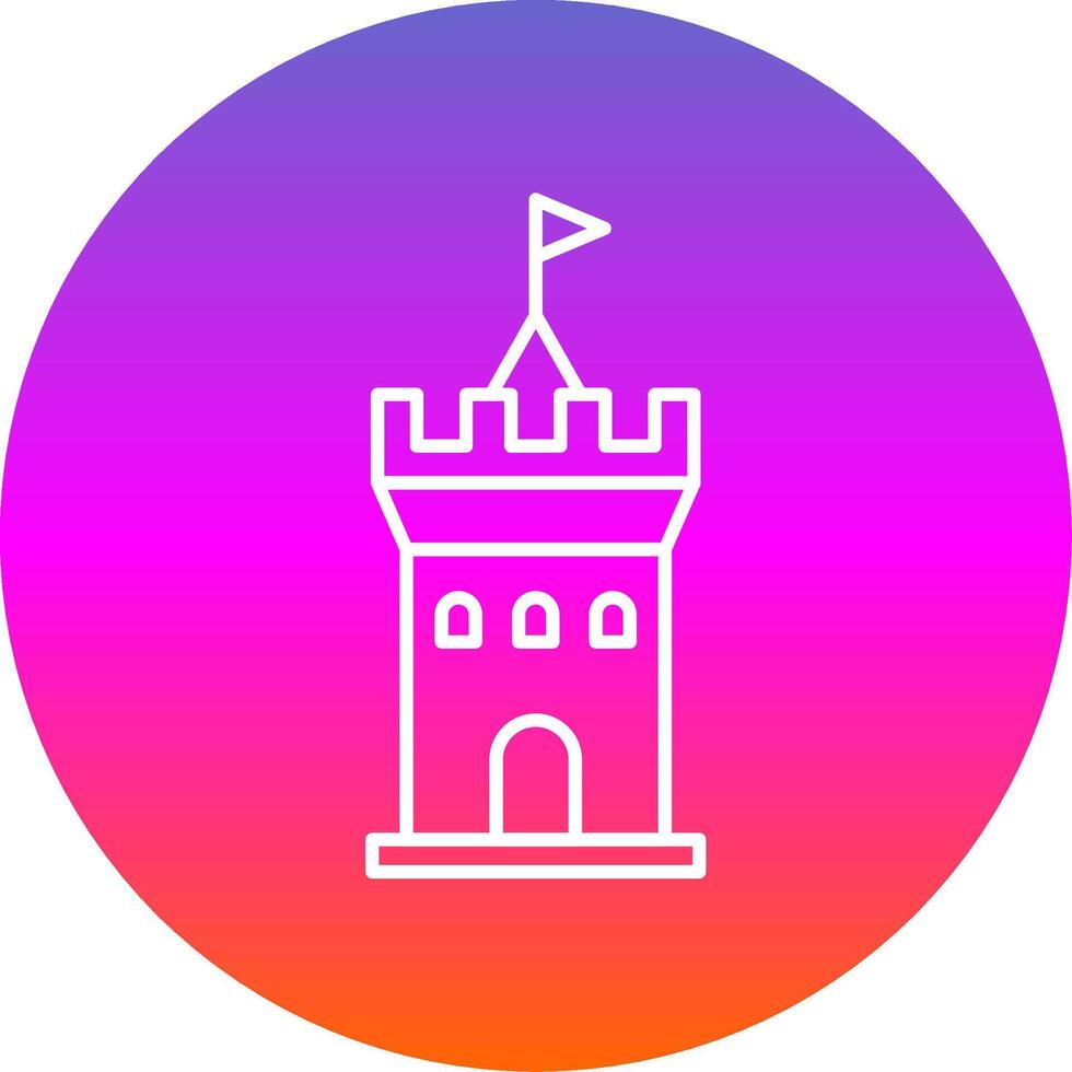 Schloss Linie Gradient Kreis Symbol vektor