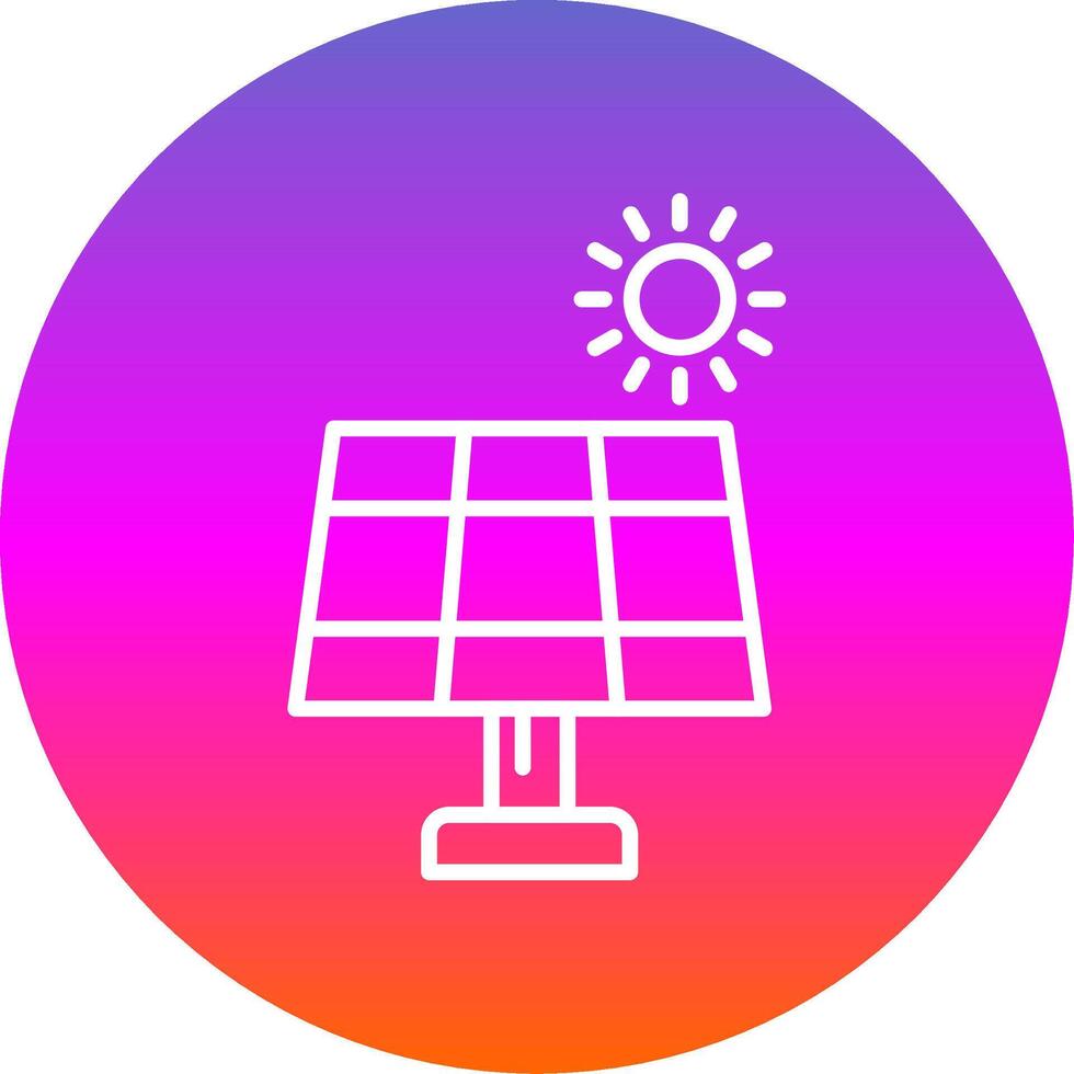 Solar- Panel Linie Gradient Kreis Symbol vektor