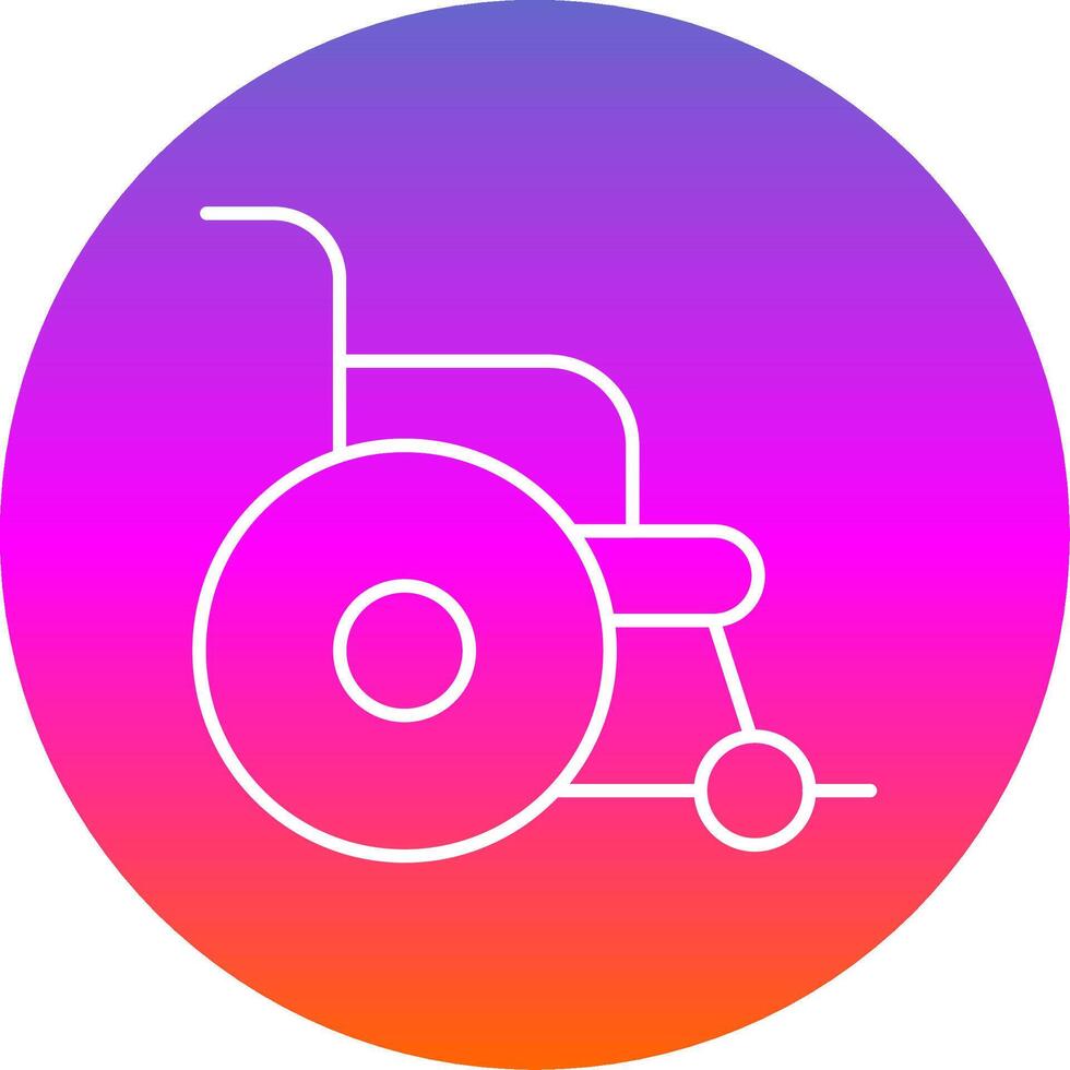 rullstol linje lutning cirkel ikon vektor