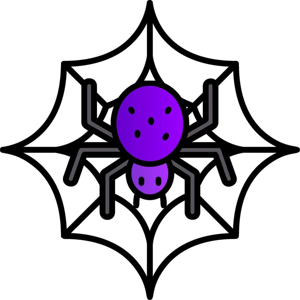 Spindel webb fylld lutning ikon vektor