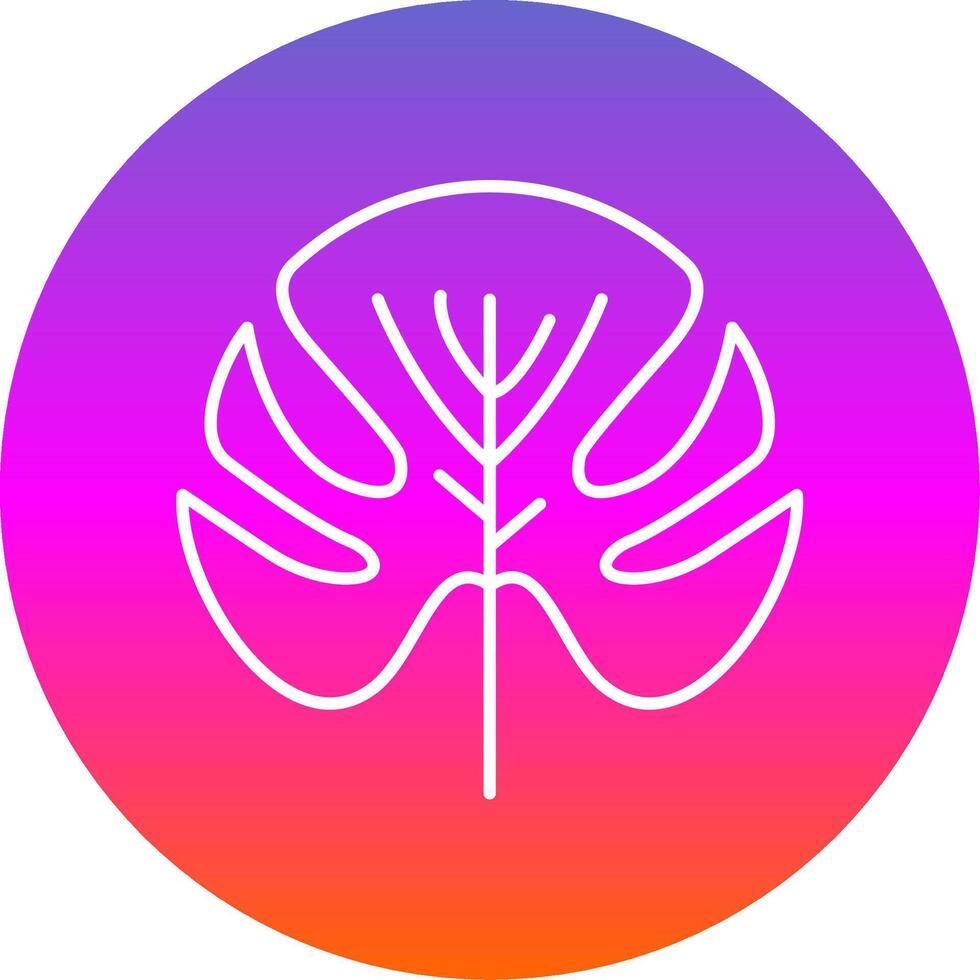 Monstera Linie Gradient Kreis Symbol vektor