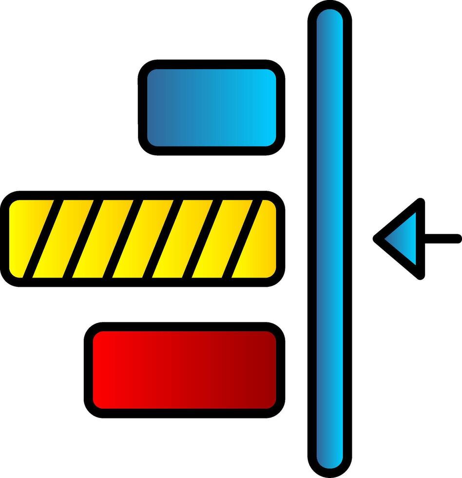 richtig Ausrichtung gefüllt Gradient Symbol vektor