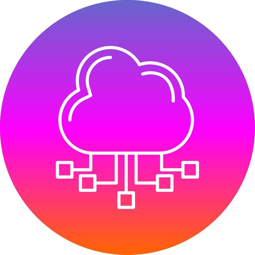 Wolke Server Linie Gradient Kreis Symbol vektor