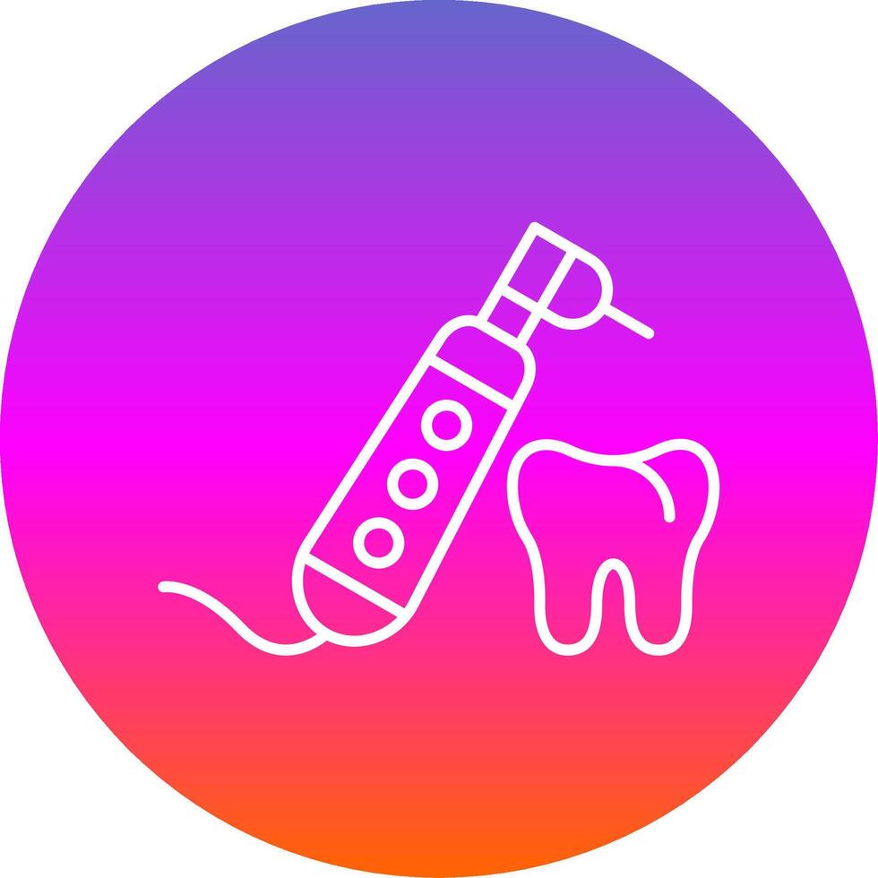 Dental bohren Linie Gradient Kreis Symbol vektor