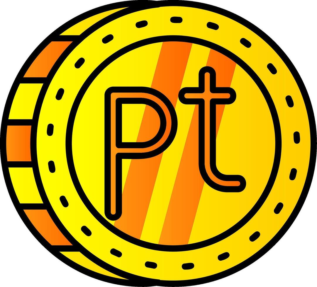 Peseta gefüllt Gradient Symbol vektor